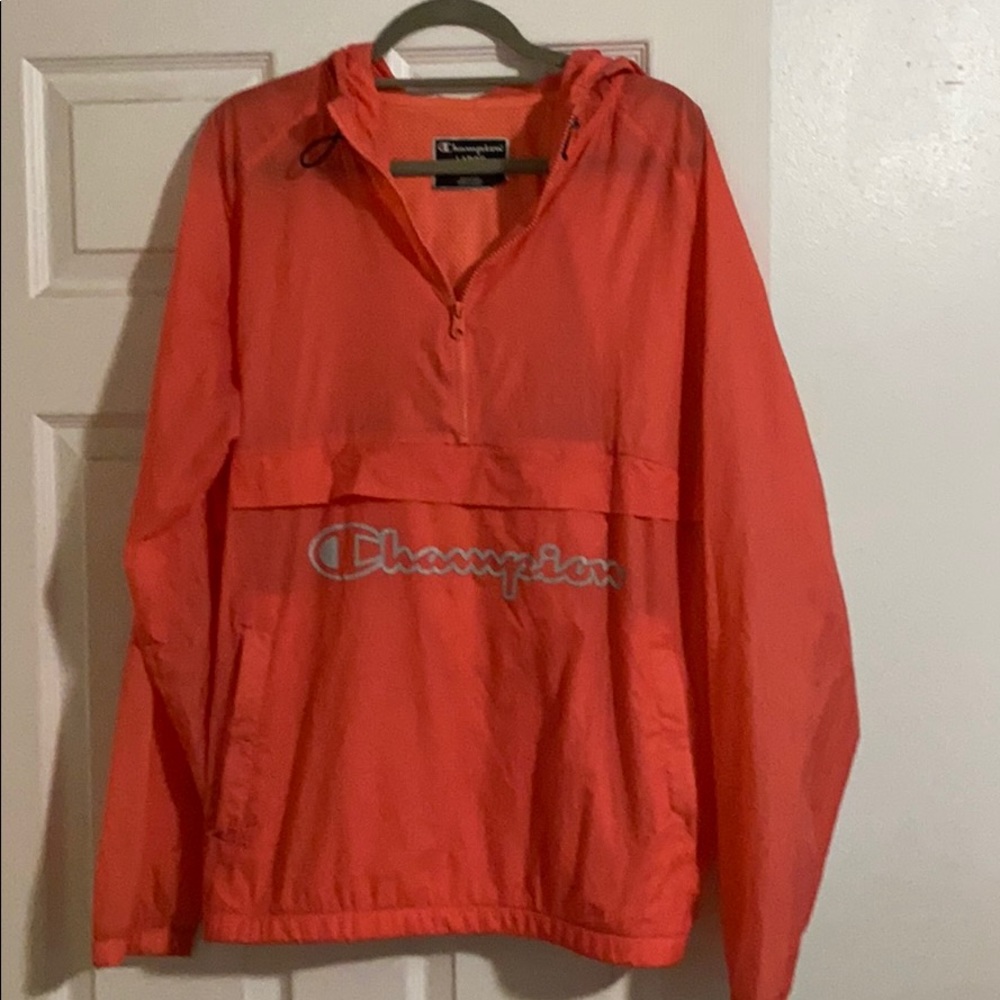 Men’s orange Champion lightweight wind breaker L